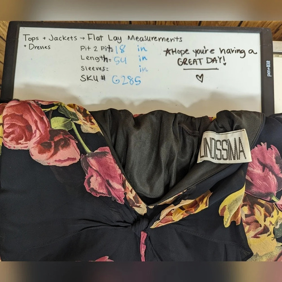 Vintage 80- 90's Y2K LINDISSIMA sz 6 Floral Maxi Gown Dress Open Back Chiffon - Picture 13 of 13